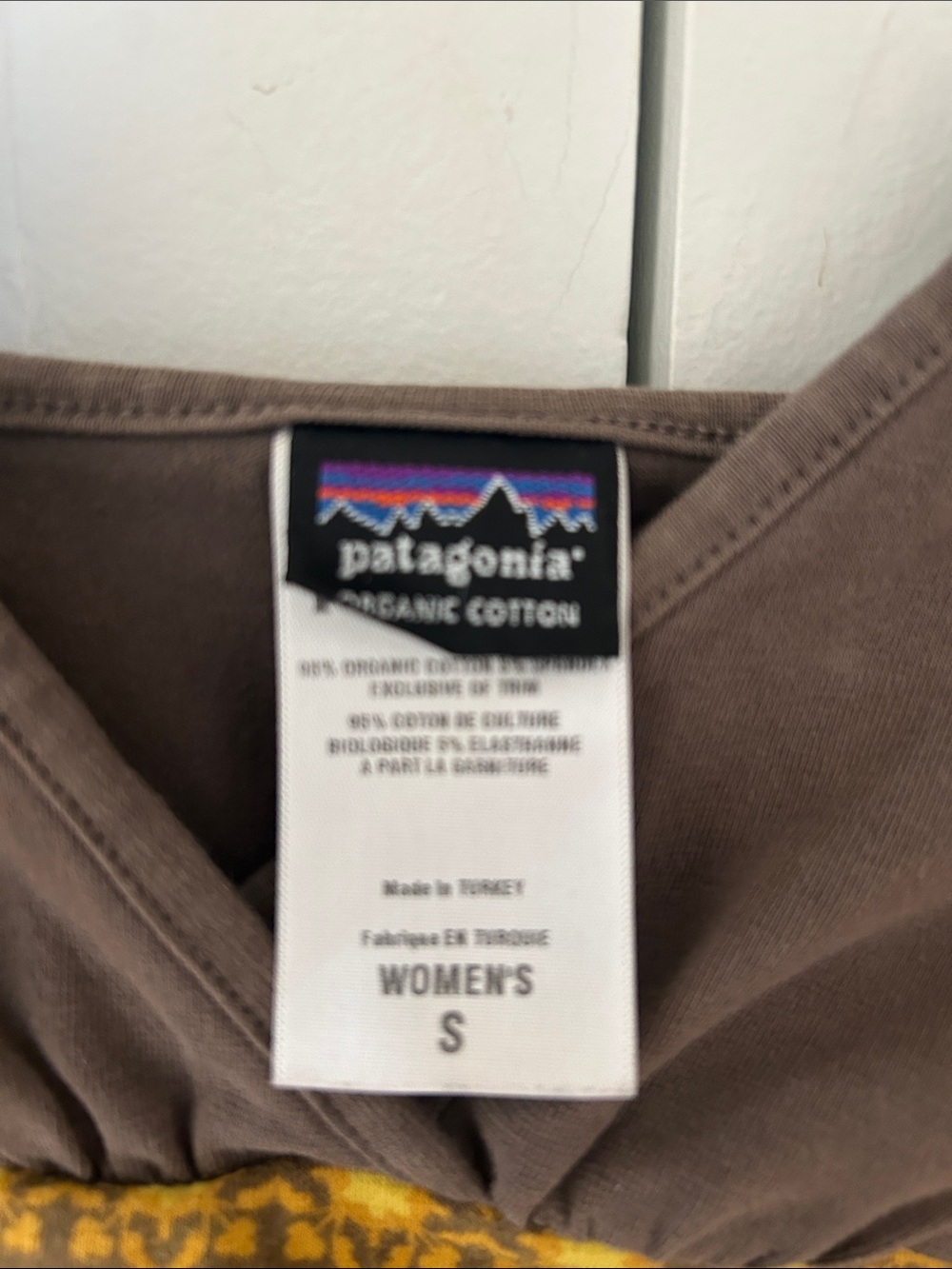 Patagonia V-Neck Dress with Yellow Patterned Waistband - Picture 3 of 3